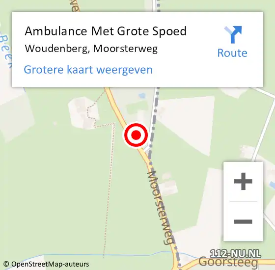 Locatie op kaart van de 112 melding: Ambulance Met Grote Spoed Naar Woudenberg, Moorsterweg op 27 augustus 2017 15:23