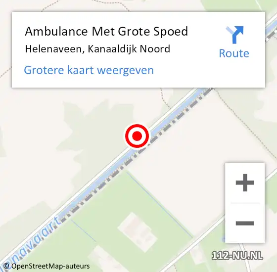 Locatie op kaart van de 112 melding: Ambulance Met Grote Spoed Naar Helenaveen, Kanaaldijk Noord op 27 augustus 2017 16:35