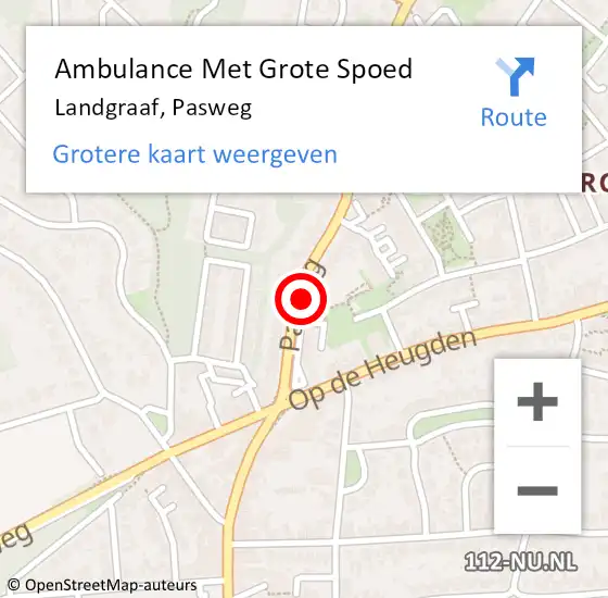 Locatie op kaart van de 112 melding: Ambulance Met Grote Spoed Naar Landgraaf, Pasweg op 27 augustus 2017 17:02