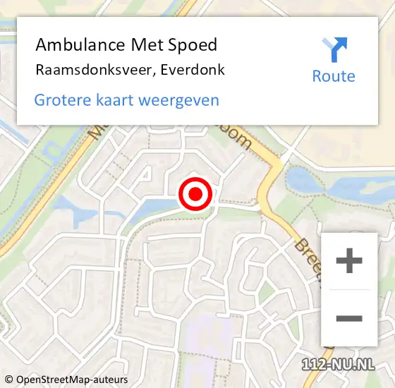 Locatie op kaart van de 112 melding: Ambulance Met Spoed Naar Raamsdonksveer, Everdonk op 27 augustus 2017 17:24