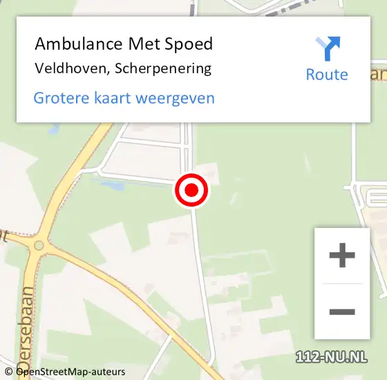 Locatie op kaart van de 112 melding: Ambulance Met Spoed Naar Veldhoven, Scherpenering op 27 augustus 2017 17:46