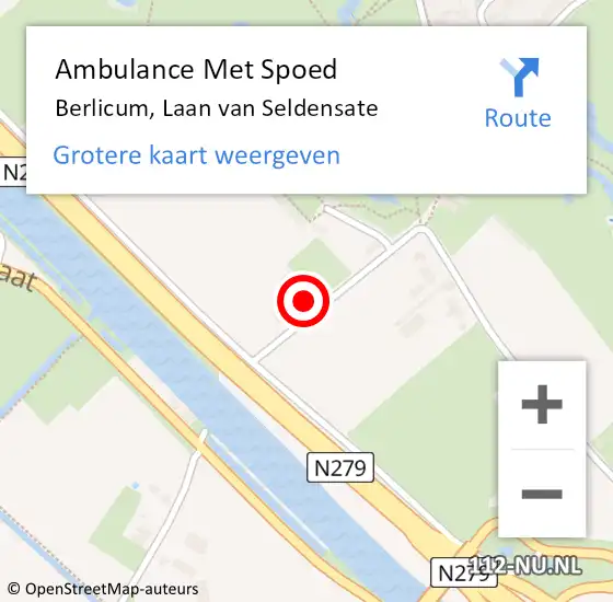 Locatie op kaart van de 112 melding: Ambulance Met Spoed Naar Berlicum, Laan van Seldensate op 27 augustus 2017 17:51