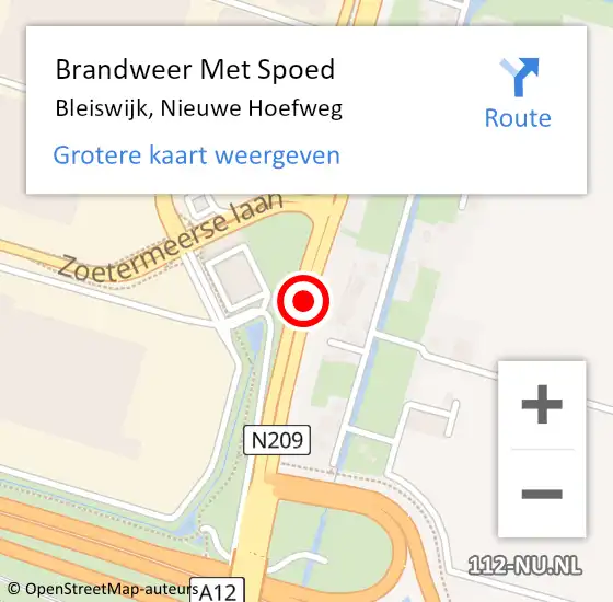 Locatie op kaart van de 112 melding: Brandweer Met Spoed Naar Bleiswijk, Nieuwe Hoefweg op 27 augustus 2017 19:28