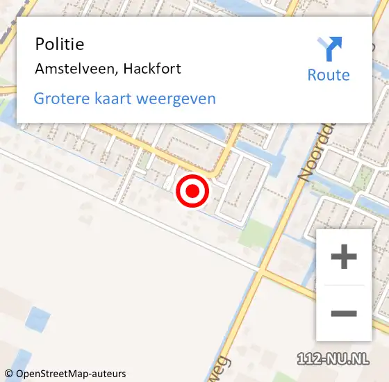 Locatie op kaart van de 112 melding: Politie Amstelveen, Hackfort op 27 augustus 2017 19:34