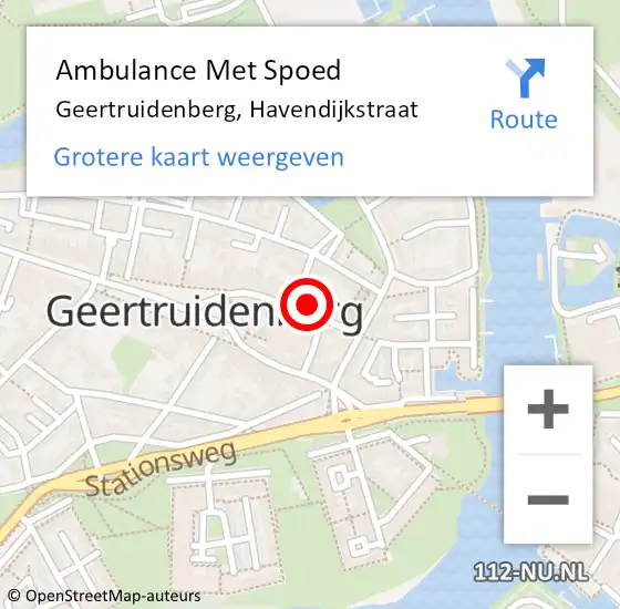 Locatie op kaart van de 112 melding: Ambulance Met Spoed Naar Geertruidenberg, Havendijkstraat op 28 augustus 2017 05:26