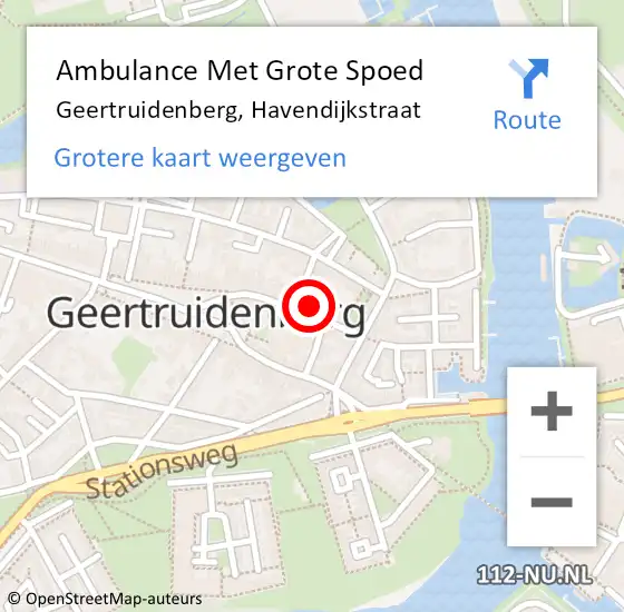 Locatie op kaart van de 112 melding: Ambulance Met Grote Spoed Naar Geertruidenberg, Havendijkstraat op 28 augustus 2017 05:41