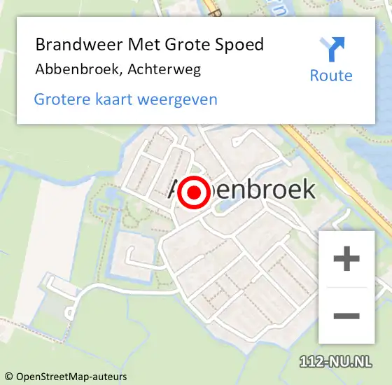 Locatie op kaart van de 112 melding: Brandweer Met Grote Spoed Naar Abbenbroek, Achterweg op 28 augustus 2017 06:29