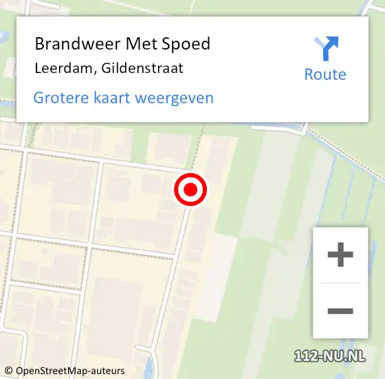 Locatie op kaart van de 112 melding: Brandweer Met Spoed Naar Leerdam, Gildenstraat op 28 augustus 2017 07:17