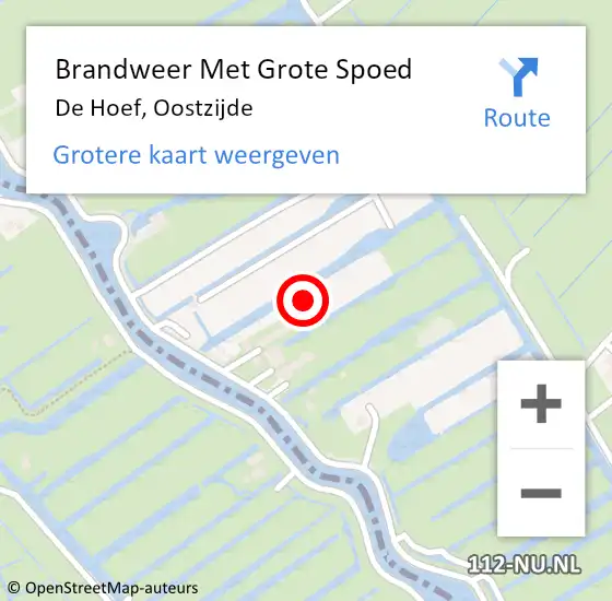 Locatie op kaart van de 112 melding: Brandweer Met Grote Spoed Naar De Hoef, Oostzijde op 28 augustus 2017 08:39