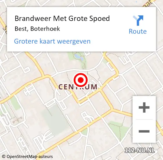 Locatie op kaart van de 112 melding: Brandweer Met Grote Spoed Naar Best, Boterhoek op 28 augustus 2017 10:15