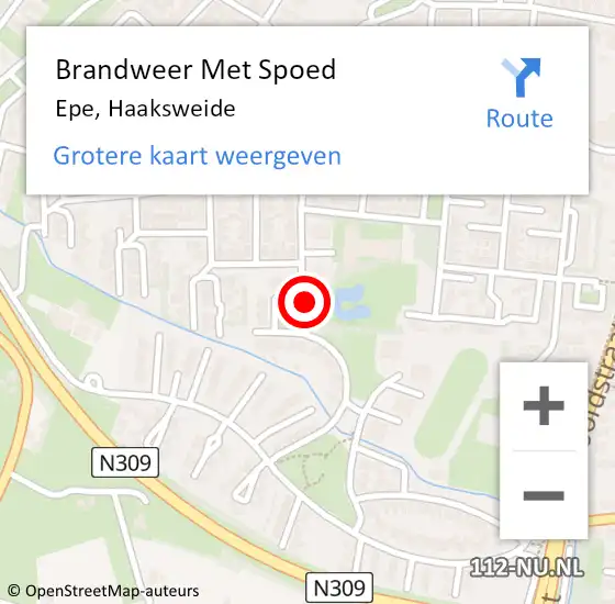 Locatie op kaart van de 112 melding: Brandweer Met Spoed Naar Epe, Haaksweide op 28 augustus 2017 11:08