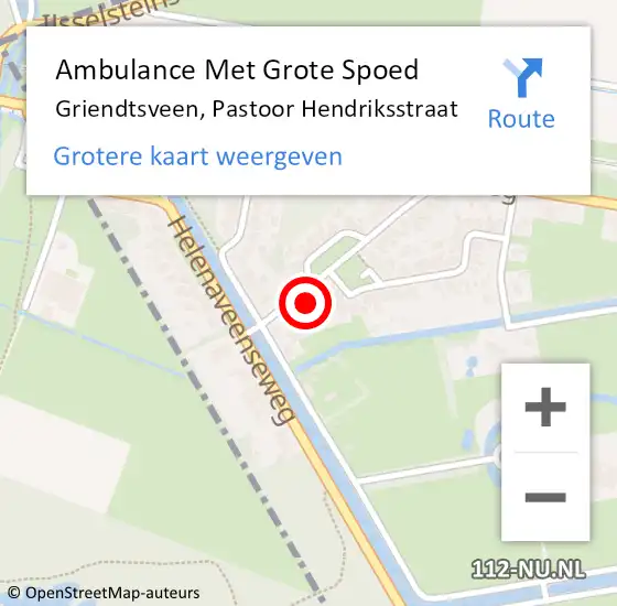 Locatie op kaart van de 112 melding: Ambulance Met Grote Spoed Naar Griendtsveen, Pastoor Hendriksstraat op 28 augustus 2017 11:11