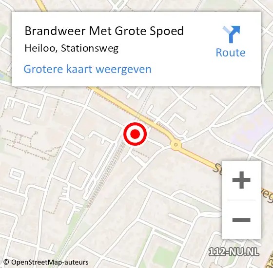 Locatie op kaart van de 112 melding: Brandweer Met Grote Spoed Naar Heiloo, Stationsweg op 28 augustus 2017 11:40