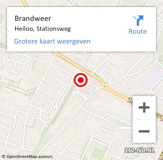 Locatie op kaart van de 112 melding: Brandweer Heiloo, Stationsweg op 28 augustus 2017 11:43