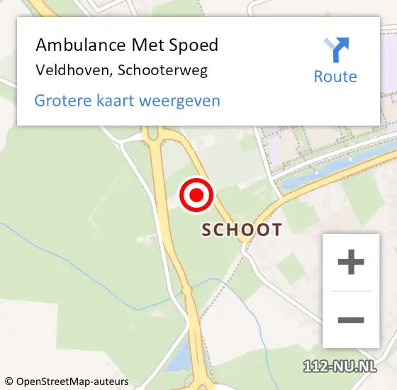 Locatie op kaart van de 112 melding: Ambulance Met Spoed Naar Veldhoven, Schooterweg op 28 augustus 2017 12:36