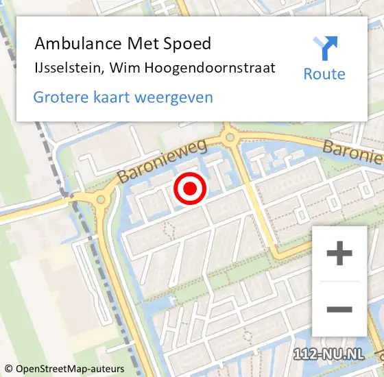 Locatie op kaart van de 112 melding: Ambulance Met Spoed Naar IJsselstein, Wim Hoogendoornstraat op 30 januari 2014 20:00