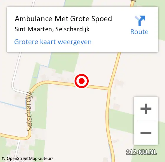 Locatie op kaart van de 112 melding: Ambulance Met Grote Spoed Naar Sint Maarten, Selschardijk op 28 augustus 2017 13:09