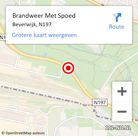Locatie op kaart van de 112 melding: Brandweer Met Spoed Naar Beverwijk, N197 op 28 augustus 2017 13:36