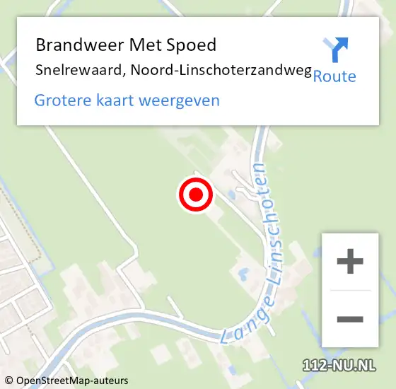 Locatie op kaart van de 112 melding: Brandweer Met Spoed Naar Snelrewaard, Noord-Linschoterzandweg op 28 augustus 2017 14:02