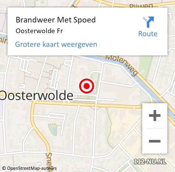 Locatie op kaart van de 112 melding: Brandweer Met Spoed Naar Oosterwolde Fr op 28 augustus 2017 14:03