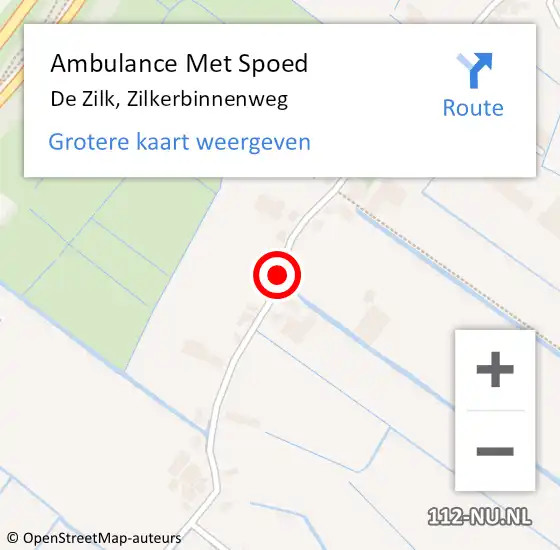 Locatie op kaart van de 112 melding: Ambulance Met Spoed Naar De Zilk, Zilkerbinnenweg op 28 augustus 2017 14:07