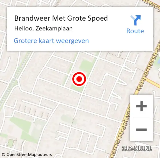 Locatie op kaart van de 112 melding: Brandweer Met Grote Spoed Naar Heiloo, Zeekamplaan op 30 januari 2014 20:14