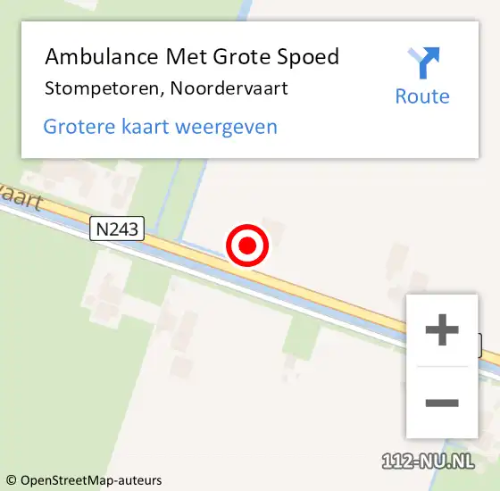 Locatie op kaart van de 112 melding: Ambulance Met Grote Spoed Naar Stompetoren, Noordervaart op 28 augustus 2017 14:47