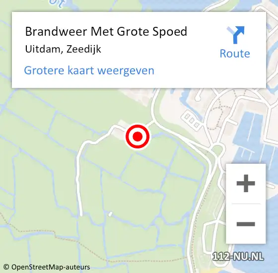 Locatie op kaart van de 112 melding: Brandweer Met Grote Spoed Naar Uitdam, Zeedijk op 28 augustus 2017 14:50