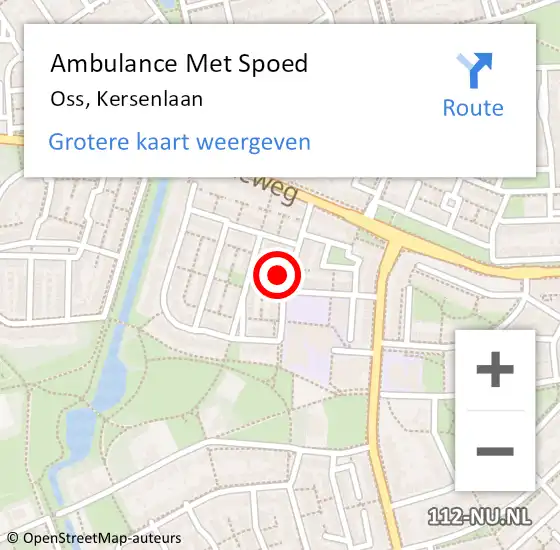 Locatie op kaart van de 112 melding: Ambulance Met Spoed Naar Oss, Kersenlaan op 28 augustus 2017 14:57