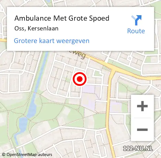 Locatie op kaart van de 112 melding: Ambulance Met Grote Spoed Naar Oss, Kersenlaan op 28 augustus 2017 15:01