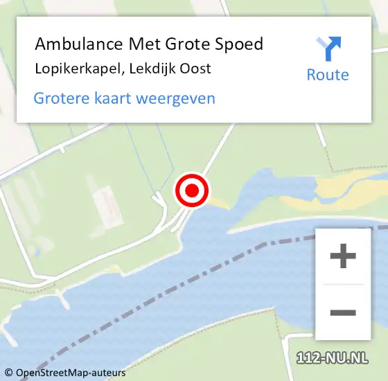 Locatie op kaart van de 112 melding: Ambulance Met Grote Spoed Naar Lopikerkapel, Lekdijk Oost op 28 augustus 2017 15:17
