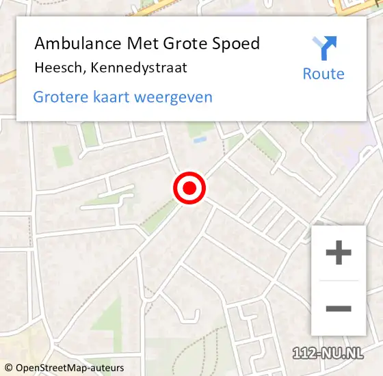 Locatie op kaart van de 112 melding: Ambulance Met Grote Spoed Naar Heesch, Kennedystraat op 28 augustus 2017 15:38