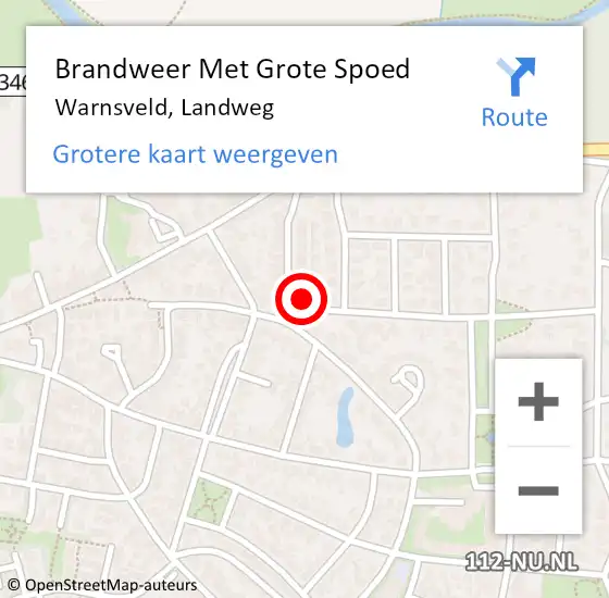 Locatie op kaart van de 112 melding: Brandweer Met Grote Spoed Naar Warnsveld, Landweg op 30 januari 2014 20:38
