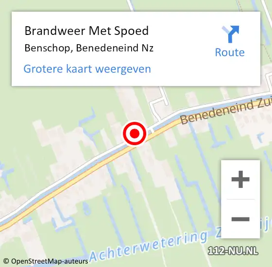 Locatie op kaart van de 112 melding: Brandweer Met Spoed Naar Benschop, Benedeneind Nz op 28 augustus 2017 17:36