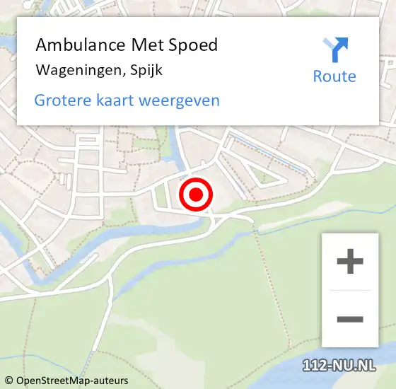 Locatie op kaart van de 112 melding: Ambulance Met Spoed Naar Wageningen, Spijk op 28 augustus 2017 17:47