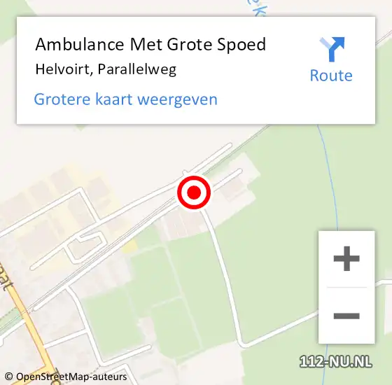 Locatie op kaart van de 112 melding: Ambulance Met Grote Spoed Naar Helvoirt, Parallelweg op 28 augustus 2017 20:25