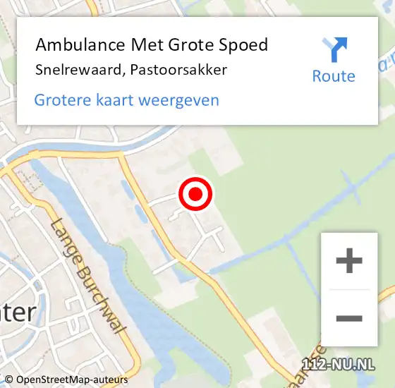 Locatie op kaart van de 112 melding: Ambulance Met Grote Spoed Naar Snelrewaard, Pastoorsakker op 28 augustus 2017 20:34