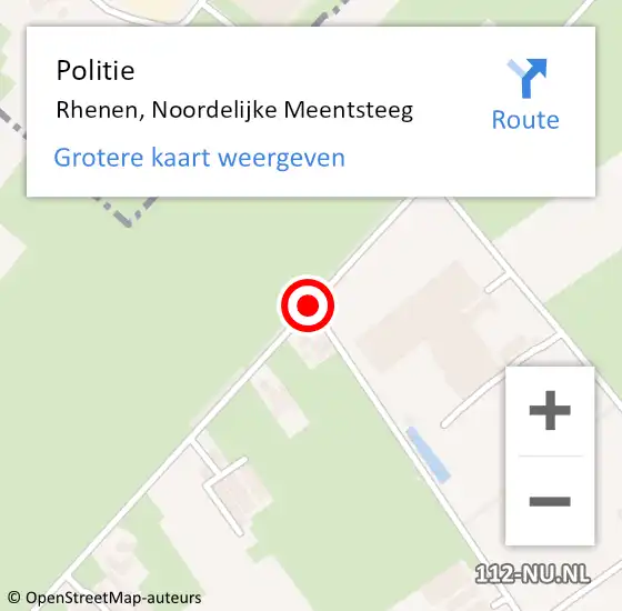 Locatie op kaart van de 112 melding: Politie Rhenen, Noordelijke Meentsteeg op 28 augustus 2017 22:02