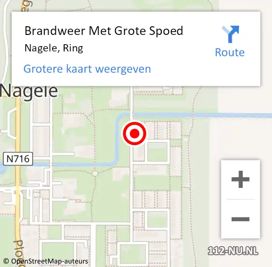 Locatie op kaart van de 112 melding: Brandweer Met Grote Spoed Naar Nagele, Ring op 28 augustus 2017 22:31