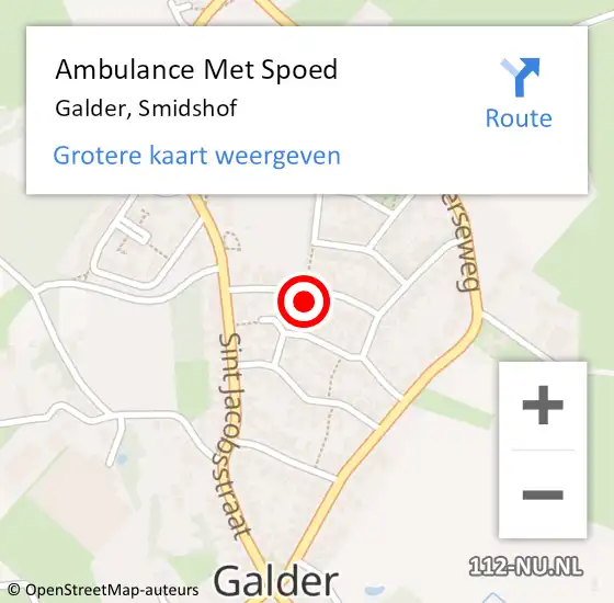 Locatie op kaart van de 112 melding: Ambulance Met Spoed Naar Galder, Smidshof op 29 augustus 2017 00:10