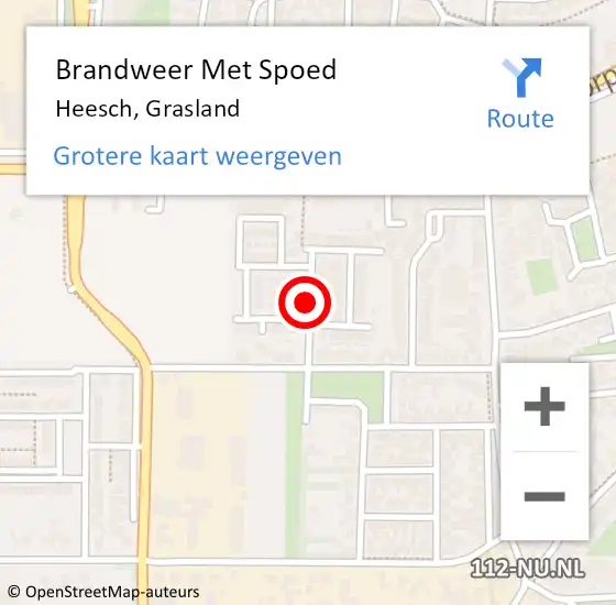 Locatie op kaart van de 112 melding: Brandweer Met Spoed Naar Heesch, Grasland op 29 augustus 2017 00:53