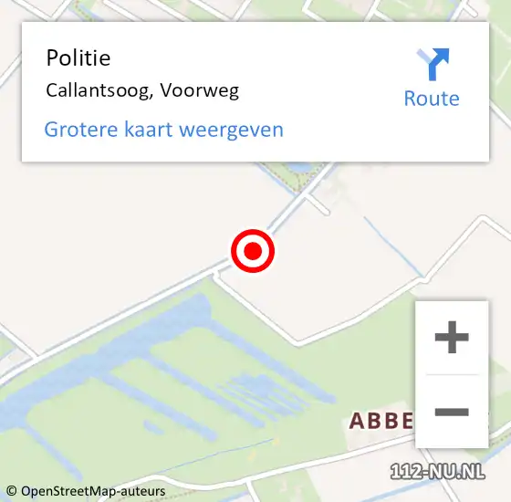 Locatie op kaart van de 112 melding: Politie Callantsoog, Voorweg op 29 augustus 2017 06:40