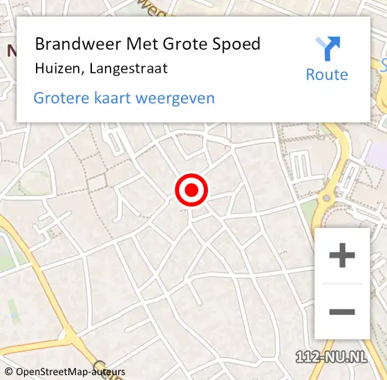 Locatie op kaart van de 112 melding: Brandweer Met Grote Spoed Naar Huizen, Langestraat op 29 augustus 2017 08:12