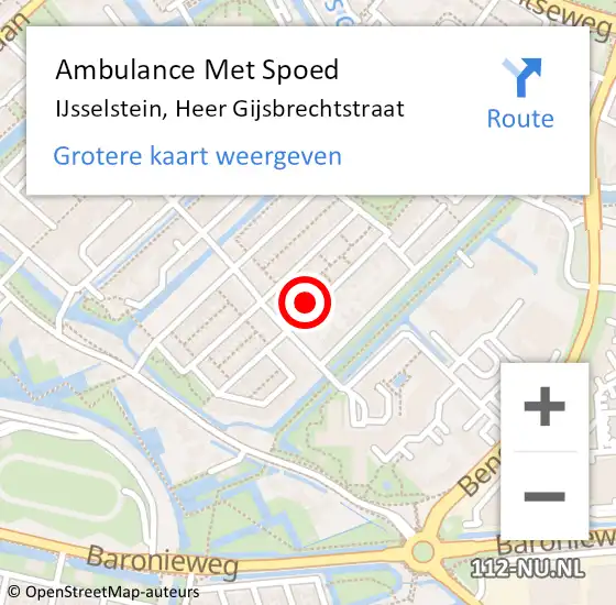 Locatie op kaart van de 112 melding: Ambulance Met Spoed Naar IJsselstein, Heer Gijsbrechtstraat op 29 augustus 2017 08:21