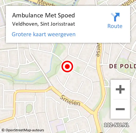 Locatie op kaart van de 112 melding: Ambulance Met Spoed Naar Veldhoven, Sint Jorisstraat op 29 augustus 2017 10:01