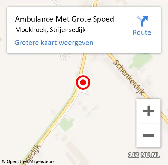 Locatie op kaart van de 112 melding: Ambulance Met Grote Spoed Naar Mookhoek, Strijensedijk op 29 augustus 2017 10:32