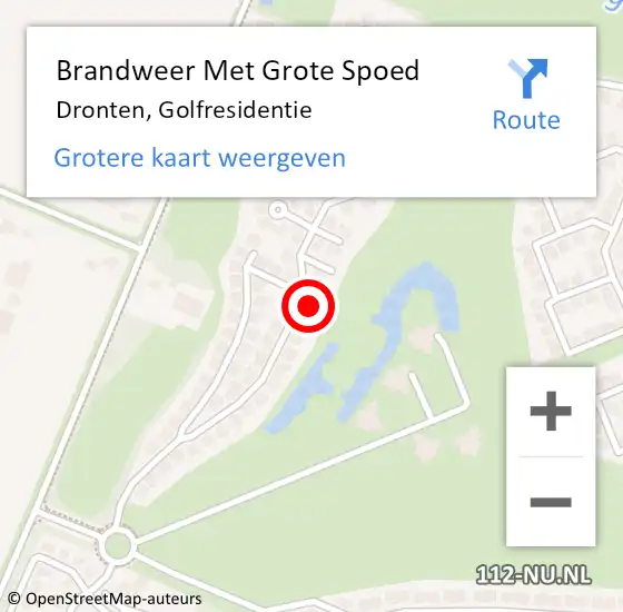 Locatie op kaart van de 112 melding: Brandweer Met Grote Spoed Naar Dronten, Golfresidentie op 29 augustus 2017 10:57