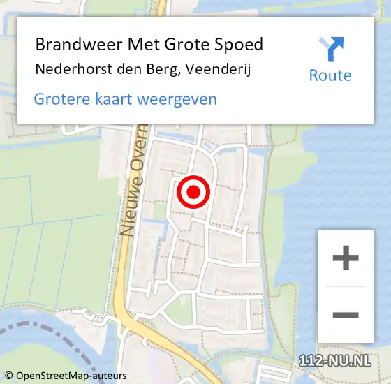 Locatie op kaart van de 112 melding: Brandweer Met Grote Spoed Naar Nederhorst den Berg, Veenderij op 29 augustus 2017 11:09