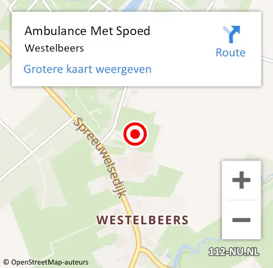 Locatie op kaart van de 112 melding: Ambulance Met Spoed Naar Westelbeers op 29 augustus 2017 11:28