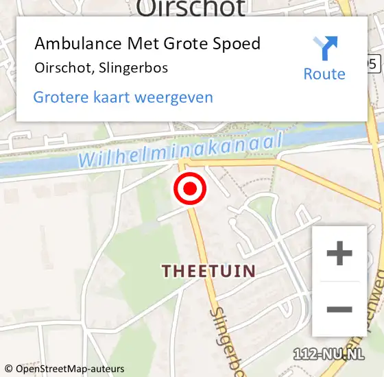 Locatie op kaart van de 112 melding: Ambulance Met Grote Spoed Naar Oirschot, Slingerbos op 29 augustus 2017 12:04